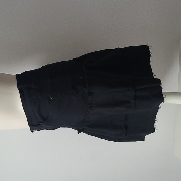 Refashioned Y2K Distressed Tiered Denim Skirt (M/L) - Picture 6 of 8